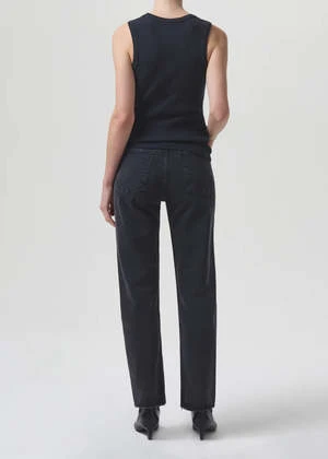 AGOLDE90's Pinch Waist High Rise Straight - Black Tea - Image 2