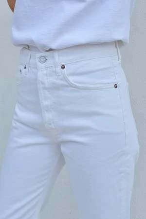 AGOLDEAgolde 90's Crop Mid Rise Loose Straight - Salt - Image 4