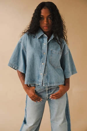 AGOLDEAgolde Rona Box Shirt - Tomorrow - Image 2