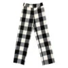 Ali GoldenSILK FLY FRONT PANT W/ POCKETS - BLACK/CREAM PLAID