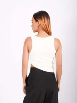 Sean SuenAsymmetric Tank Top - White