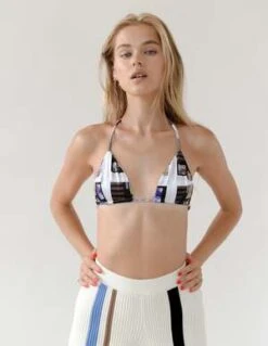 Rationallerationalle BIKE BRALETTE IN MOMENTS TILE PRINT
