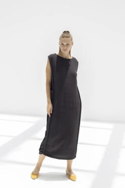 Black CraneCorded Dress - Graphite