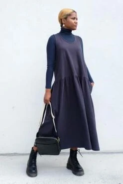 Black CraneTank Dress FW - Dark Navy