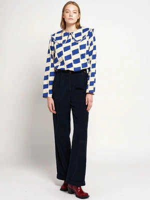 Bobo ChosesPleated Cord Trouser - Navy