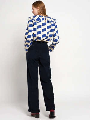 Bobo ChosesPleated Cord Trouser - Navy - Image 4