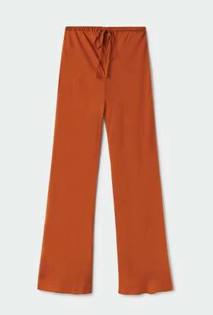 Silk Laundrysilklaundry.com CHIFFON BIAS CUT PANTS - UMBER - Image 2