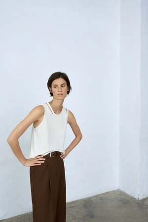 CorderaViscose Cut Out Top - Marshmallow - Image 3