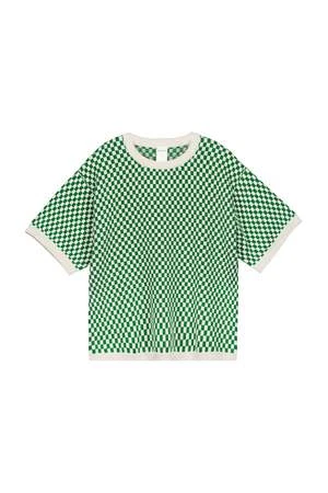 KowtowCheckerboard Knit Tee - Evergreen Checkerboard - Image 6