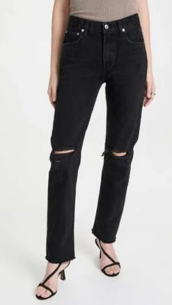 AGOLDECherie High Rise Straight Jean - Distortion