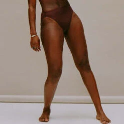 FortnightMeshie High-Waisted Brief - Burgundy