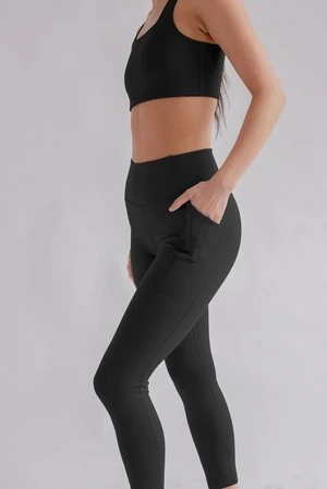 Girlfriend CollectiveGIRLFRIEND COLLECTIVE LEGGINGS WITH POCKETS HIGH WAIST 28.5 - BLACK - Image 2