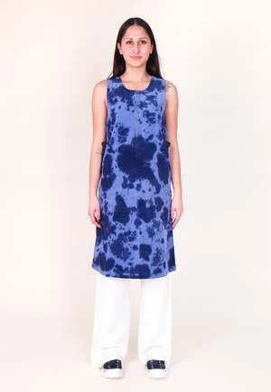 GramicciWaffle Cord Mid-Length Dress - Navy Bleach Dye - Image 3