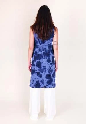 GramicciWaffle Cord Mid-Length Dress - Navy Bleach Dye - Image 6