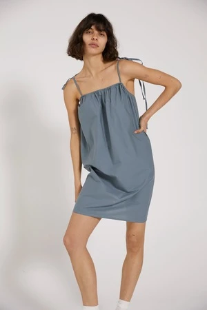 Deiji StudiosHalter Dress - Blue/Green Stripe