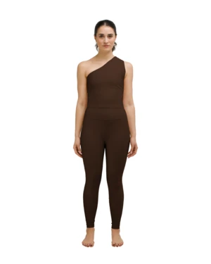 HauslabelHauslabel One Shoulder Asymmetrical Top - Arabica