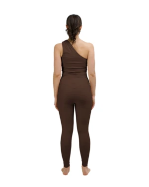 HauslabelHauslabel One Shoulder Asymmetrical Top - Arabica - Image 3