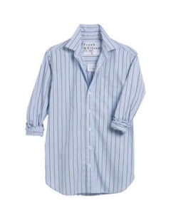 Frank & EileenJoedy Button Up - Green/Blue Stripe