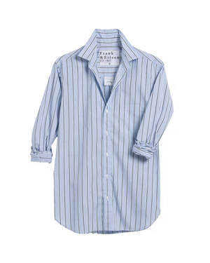 Frank & EileenJoedy Button Up - Green/Blue Stripe