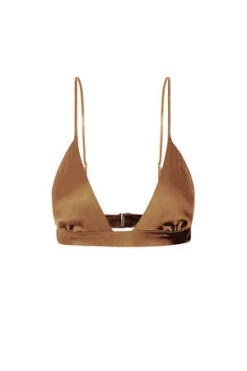 KES NYCSilk Triangle Bra - Walnut