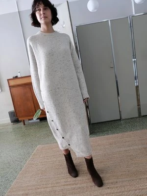 Lauren ManoogianLAUREN MANOOGIAN BUTTON DRESS - WHITE TWEED - Image 3