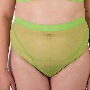La Fille D'oLa Fille D'O Pompidou Reversible High-Waisted Brief - Lime - Image 3