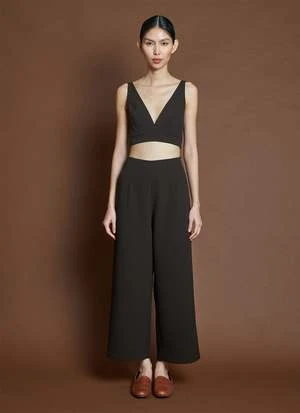 KAAREMLa Lan Bralette Open Back Top W Tie Petite-Reg - Socola Brown - Image 5