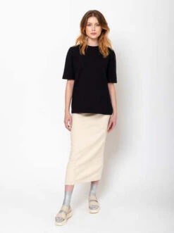 Lauren ManoogianShort Sleeve Crewneck - Natural/Black