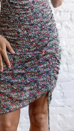 En CremeMinnie Mesh Dress - Navy Floral Print - Image 6