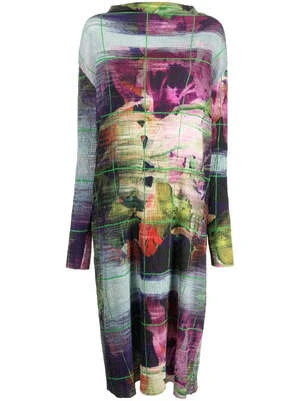 Henrik VibskovNEPTUNE PLISSE DRESS - BLUE WHITE FLOWER UNIVERSE - Image 3