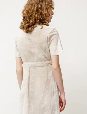 Our LegacyCotton Linen Narrow Shirtdress - White Coated - Image 5