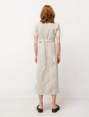 Our LegacyCotton Linen Narrow Shirtdress - White Coated - Image 4