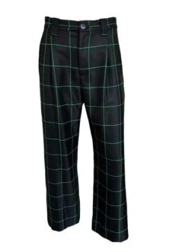 No.6Kent Pant - Black/Green Plaid
