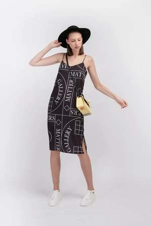 Matter Matters GalleryBRAND NAME 'Not' / Pattern Tank Dress - Black - Image 2