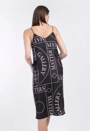 Matter Matters GalleryBRAND NAME 'Not' / Pattern Tank Dress - Black - Image 3