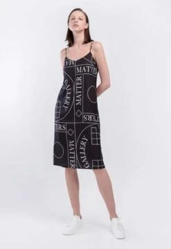 Matter Matters GalleryBRAND NAME 'Not' / Pattern Tank Dress - Black