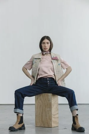 CarleenOne-Tone Button Fly Jeans - Dark Rinse - Image 3