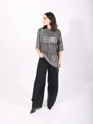 MM6 Maison MargielaMM6 Maison Margiela Oversized T-shirt - Black - Image 2