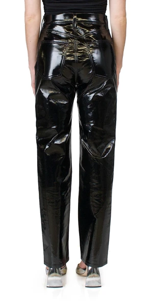 AGOLDERecycled Leather 90's Pinch Waist - Black Patent - Image 4