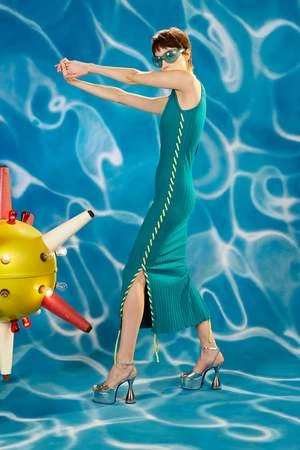 Simon MillerBlix Dress With Whip Stitch - Zingy Green - Image 3