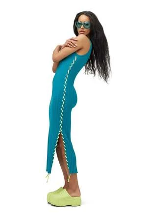 Simon MillerBlix Dress With Whip Stitch - Zingy Green - Image 4