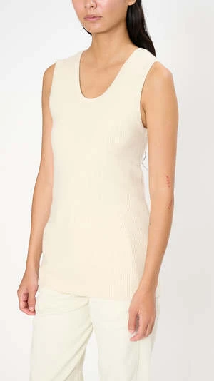 Lauren ManoogianRib Tank - Raw White - Image 4