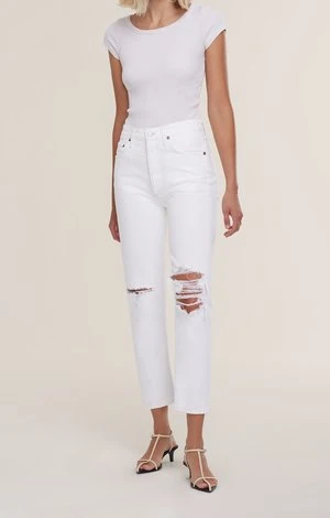 AGOLDERiley High Rise Straight Crop - Veil