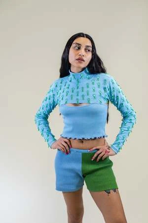 Abacaxiabacaxi Shisha Shrug With Camisole - Sky Blue - Image 2