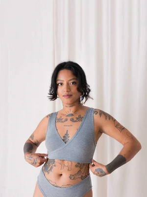 MARY YOUNGRayon Of Bamboo Sora Bralette - Grey