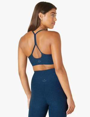 Beyond YogaSpacedye Slim Racerback Bra - Celestial Blue Heather - Image 2