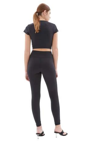 Sporty & RichClub Logo High Waisted Legging - Black/White - Image 2