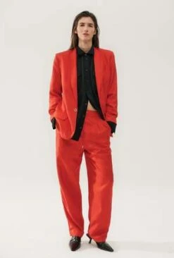 Silk LaundryTwill Slouch Pants - Poppy