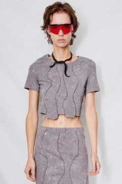 Woodrose DeliCotton Crop Top - Sea Smoke