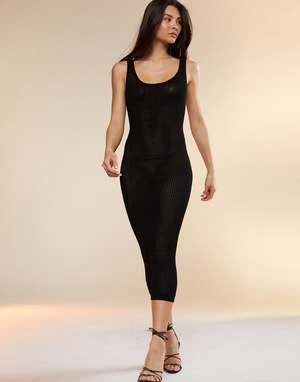 CYNTHIA ROWLEYZia Crochet Knit Dress - Black